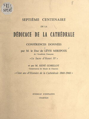 cover image of Septième Centenaire de la dédicace de la cathédrale